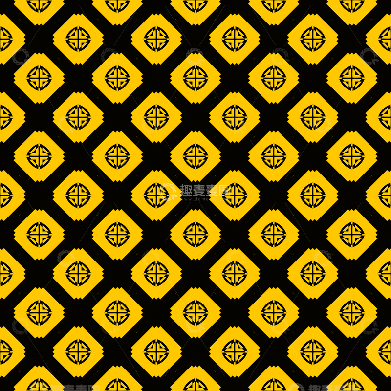 源文件下载【趣麦麦图】黄黑几何花纹背景图498