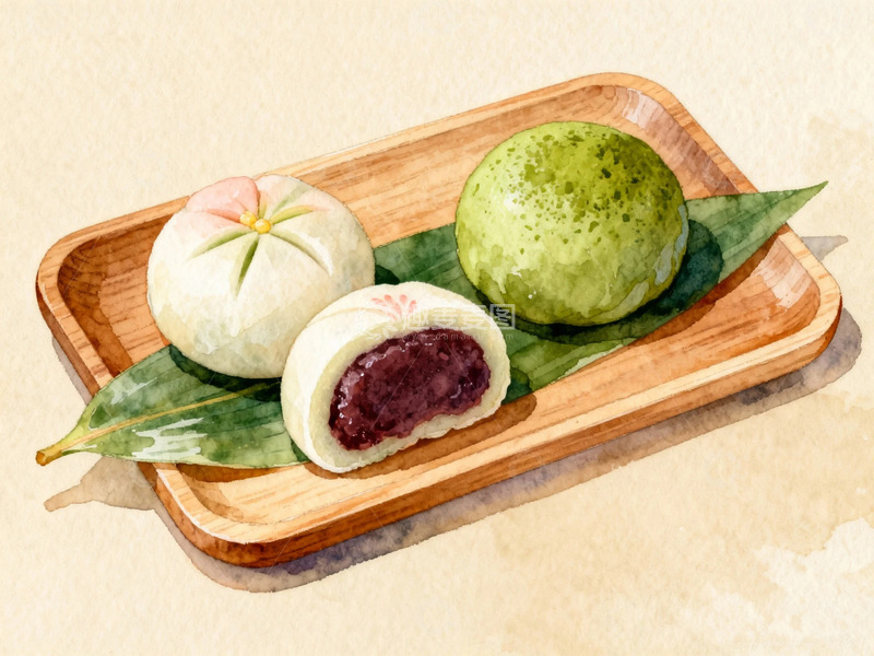 高清大图下载【趣麦麦图】水彩糕点美食插画