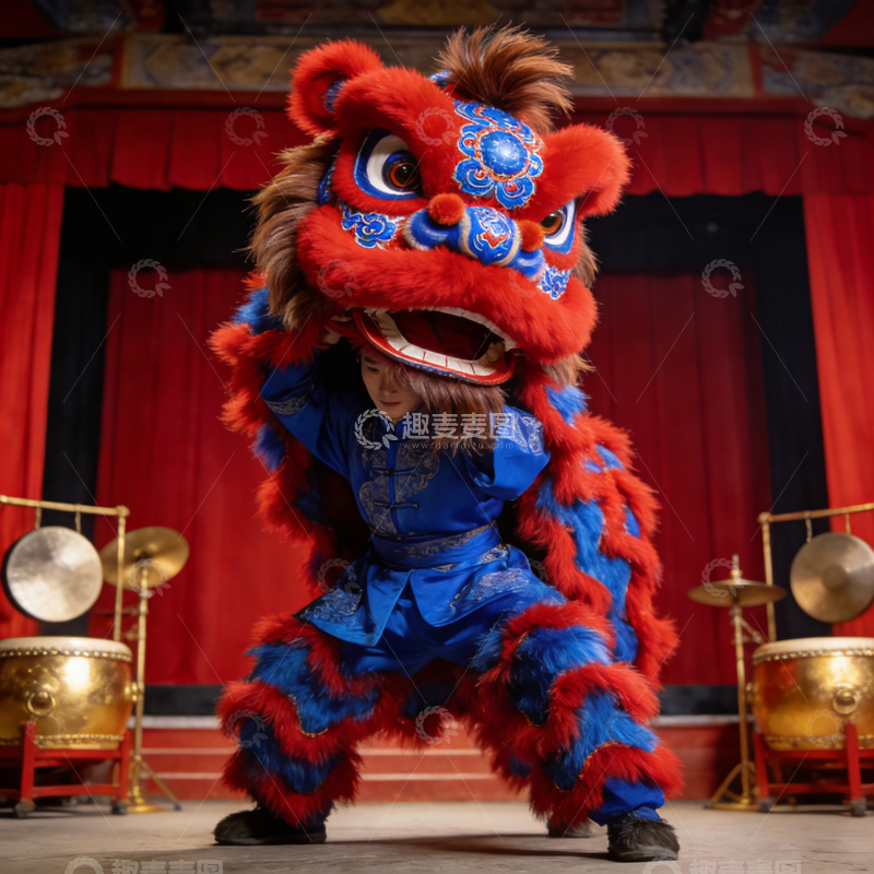 高清大图下载【趣麦麦图】舞狮文化活动