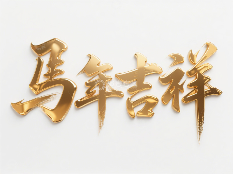 高清大图下载【趣麦麦图】金色马年吉祥艺术字设计