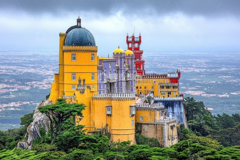 高清大图下载【趣麦麦图】黄色的教堂城堡建筑