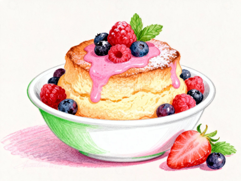 高清大图下载【趣麦麦图】水彩甜点美食插画设计素材