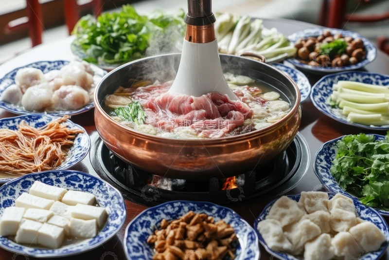 高清大图下载【趣麦麦图】沸腾的火锅涮肉