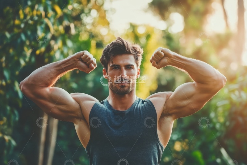 高清大图下载【趣麦麦图】展示肌肉的肌肉男