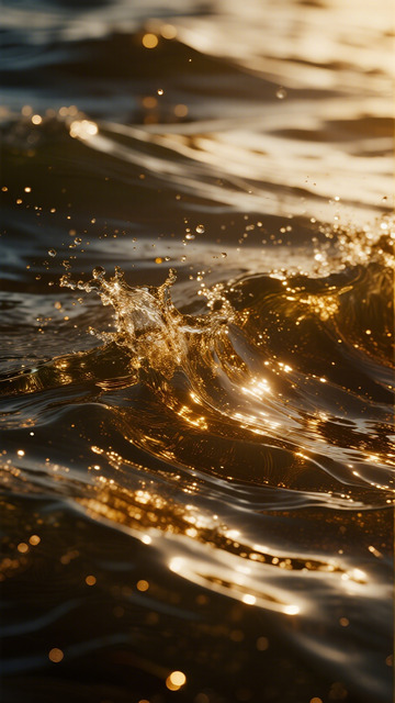 金色波光海面摄影