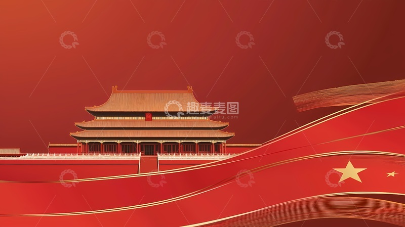 高清大图下载【趣麦麦图】中国风情故宫插画