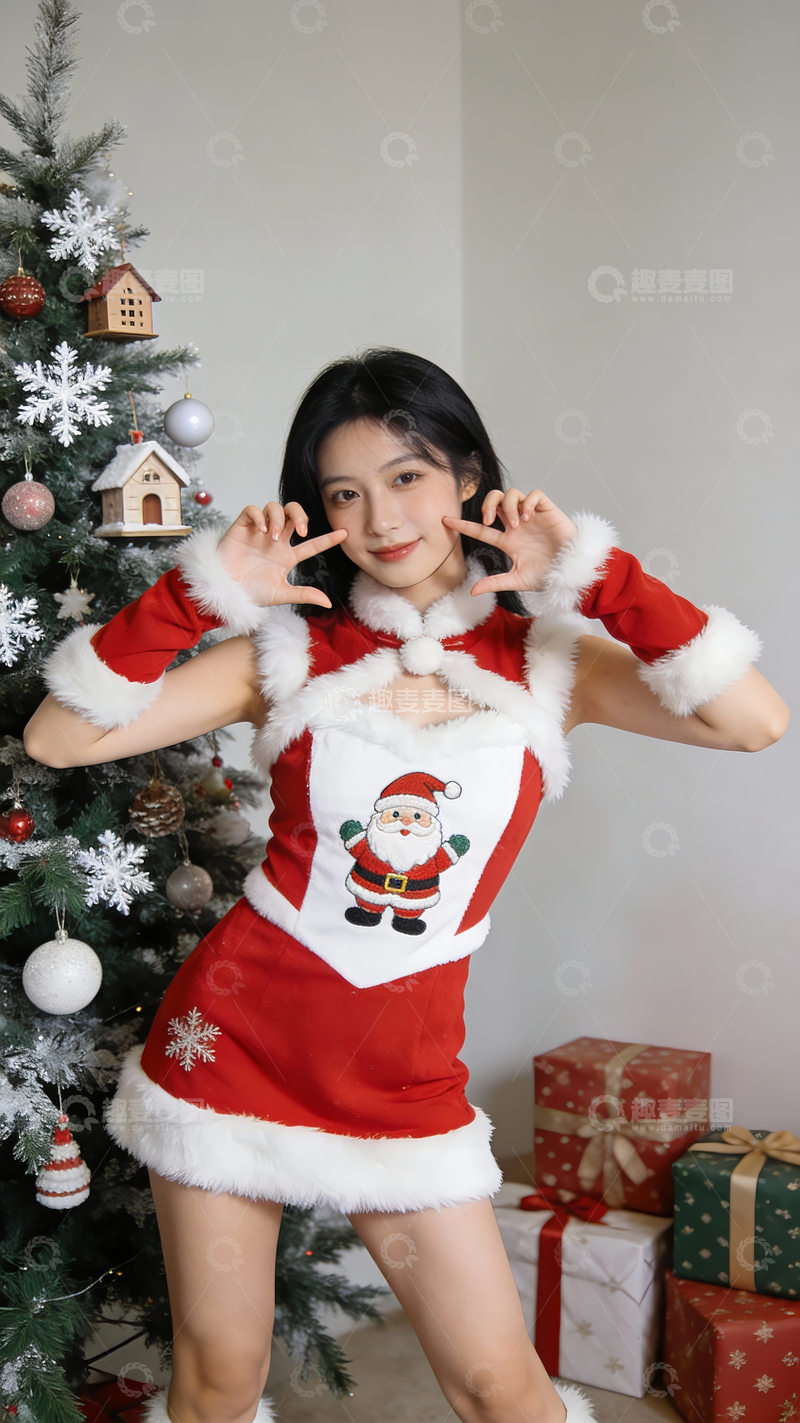 源文件下载【趣麦麦图】圣诞主题装扮女孩4