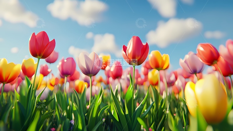 高清大图下载【趣麦麦图】郁金香花海自然风光摄影