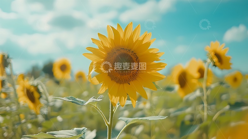 高清大图下载【趣麦麦图】阳光田野向日葵风景摄影