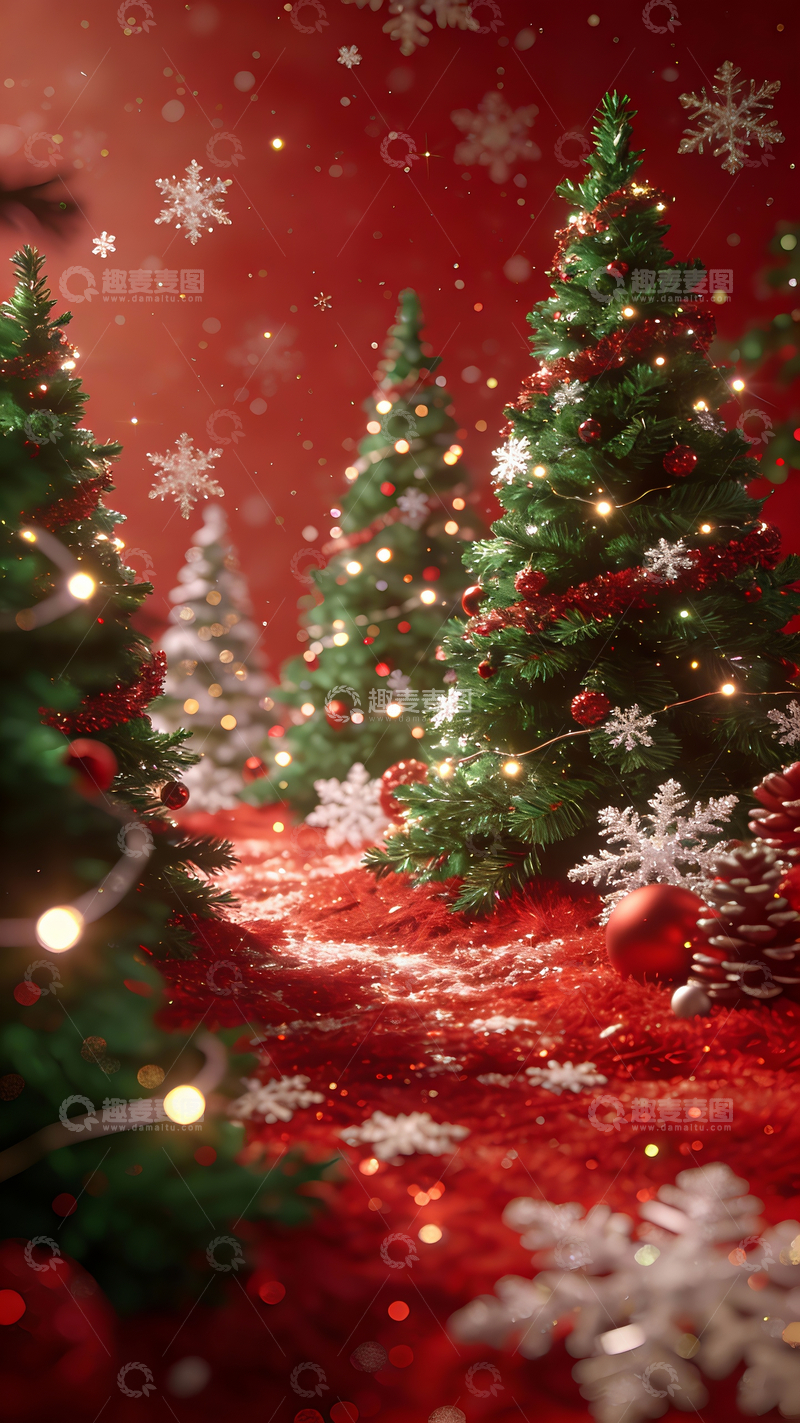 源文件下载【趣麦麦图】圣诞节主题概念海报背景5
