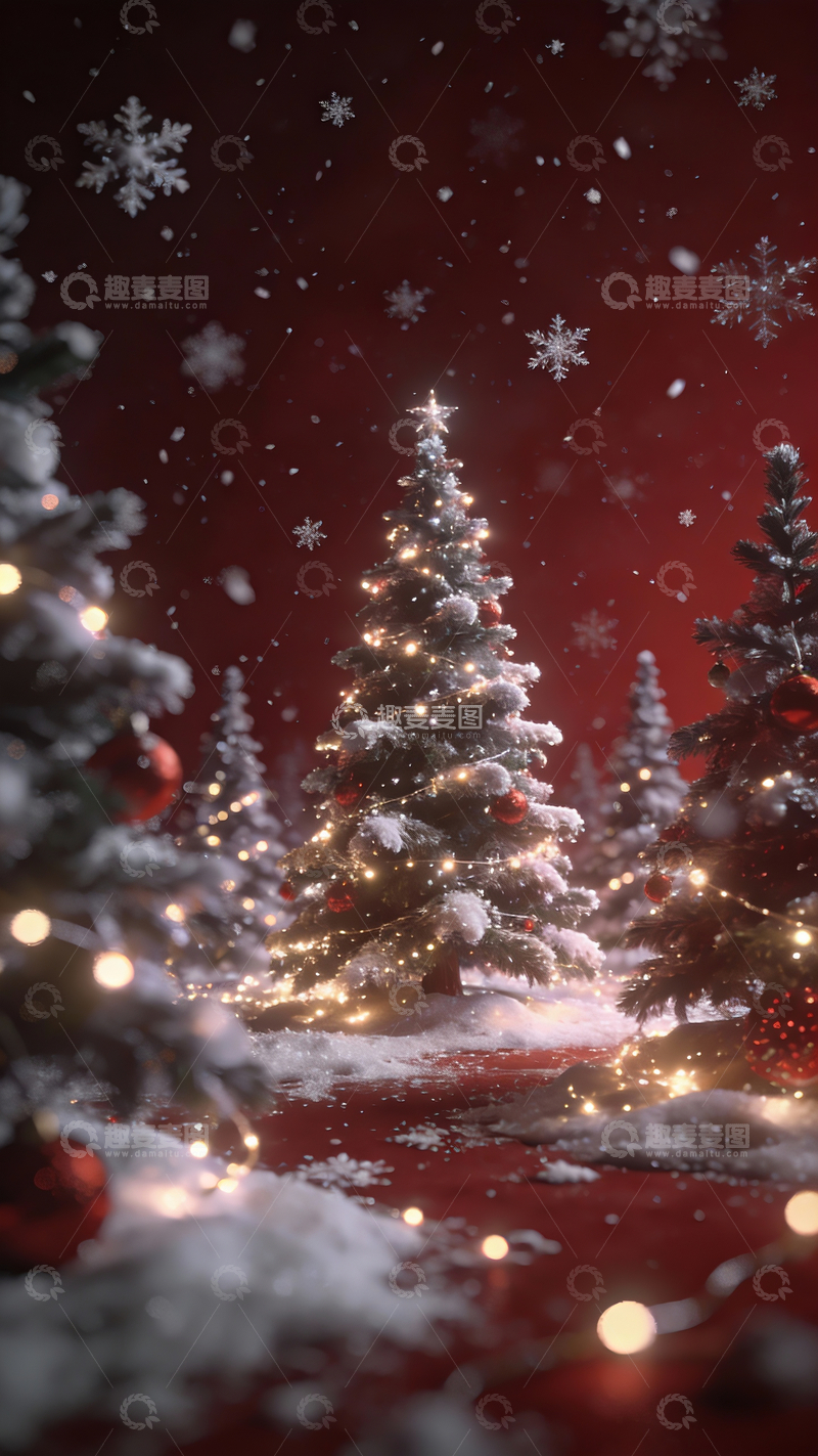 源文件下载【趣麦麦图】圣诞节主题概念海报背景2