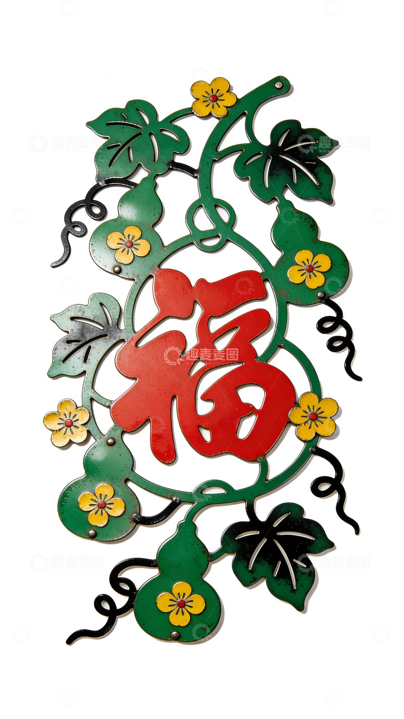 高清大图下载【趣麦麦图】剪纸春节中式福字装饰挂件
