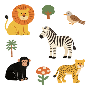 卡通动物插画设计元素