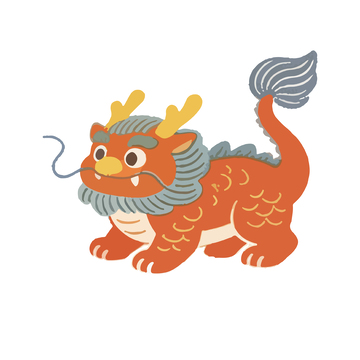 中国风神兽卡通形象插画设计素材