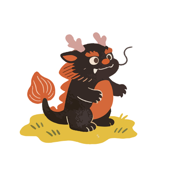 卡通可爱黑鼠插画