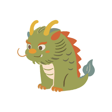 卡通可爱恐龙形象矢量插画