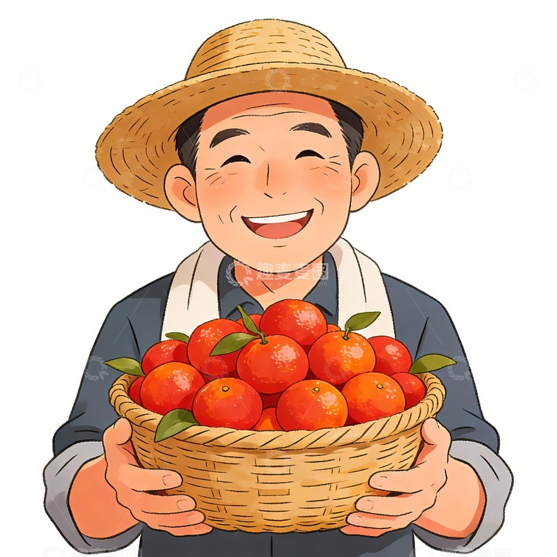 高清大图下载【趣麦麦图】抱着一筐砂糖橘的女人