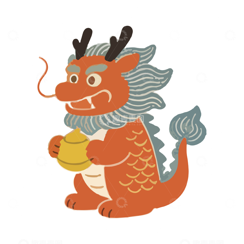源文件下载【趣麦麦图】卡通中国龙插画素材