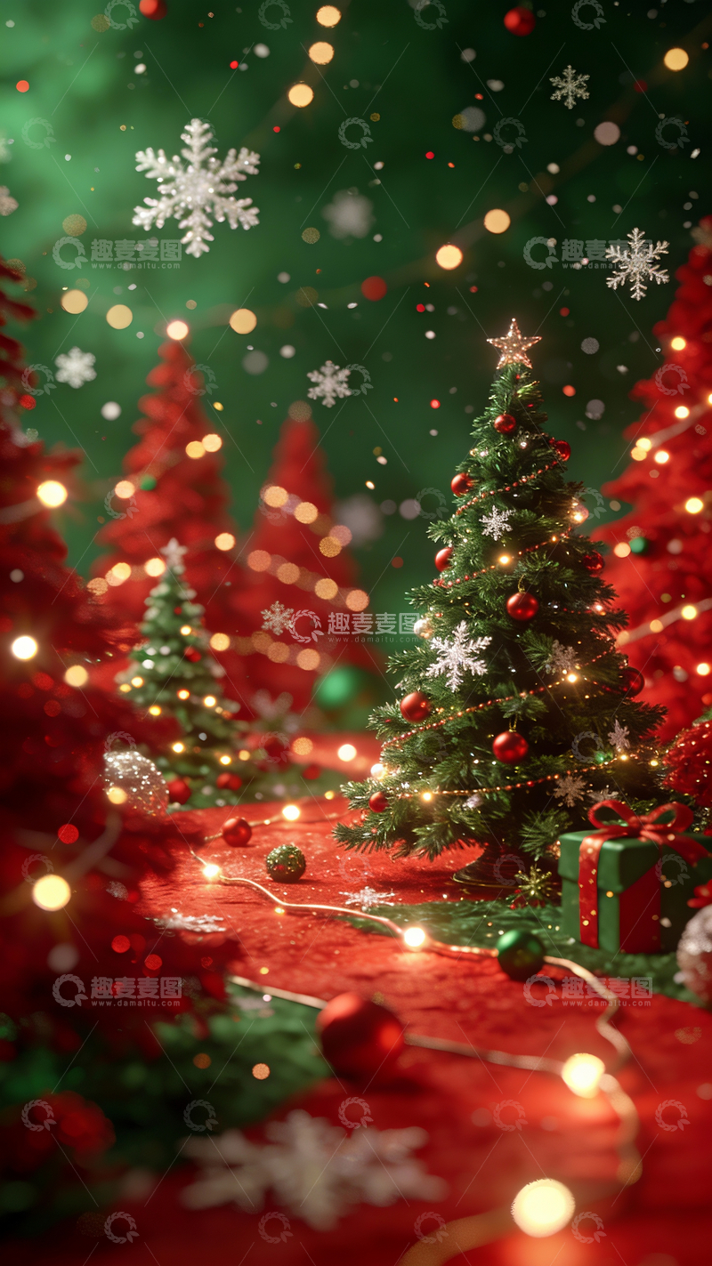 源文件下载【趣麦麦图】圣诞节主题概念海报背景8