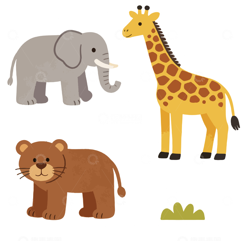 源文件下载【趣麦麦图】卡通动物插画设计元素
