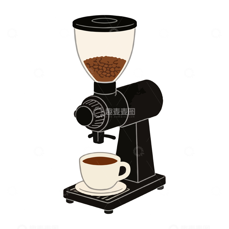 源文件下载【趣麦麦图】简约风格咖啡机插画