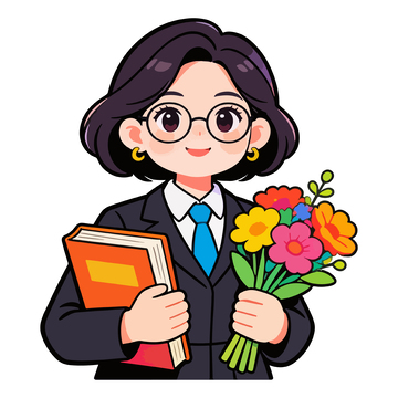 卡通教师形象插画