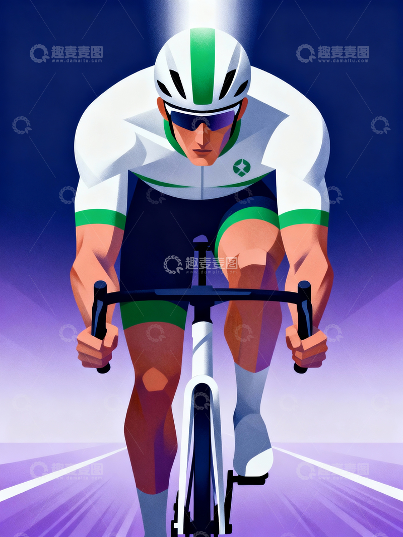 源文件下载【趣麦麦图】自行车赛车海报3
