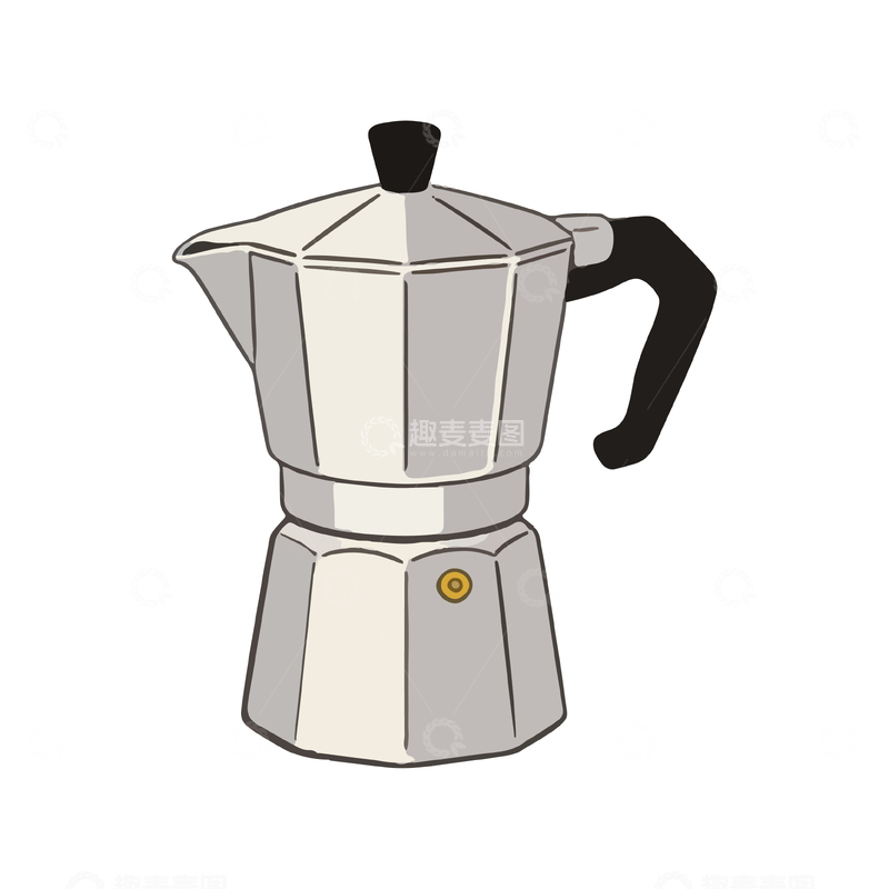 源文件下载【趣麦麦图】卡通风格摩卡壶插画设计素材