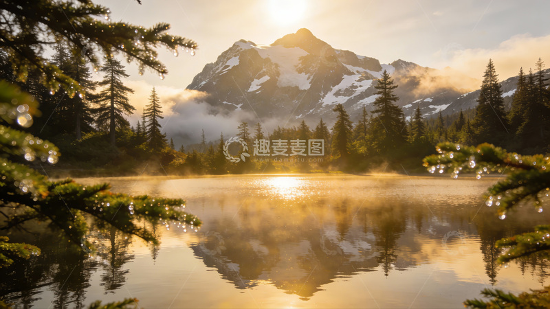 高清大图下载【趣麦麦图】山水风光晨曦湖泊摄影图