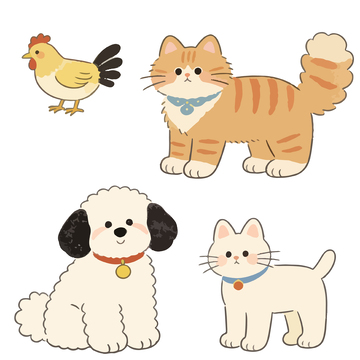 卡通动物插画合集