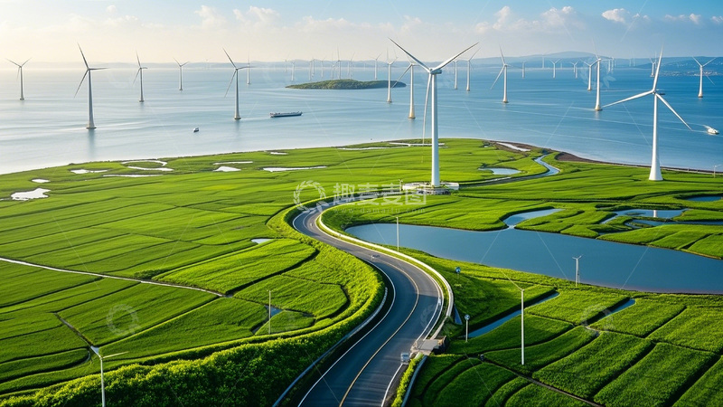 高清大图下载【趣麦麦图】海上风电场风光