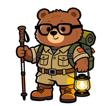 卡通熊探险插画