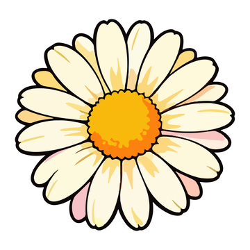 卡通菊花图案插画设计素材