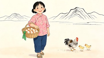 提土鸡蛋的女人和土鸡