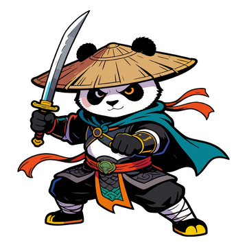 卡通武侠熊猫插画设计元素