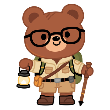 卡通熊探险员插画