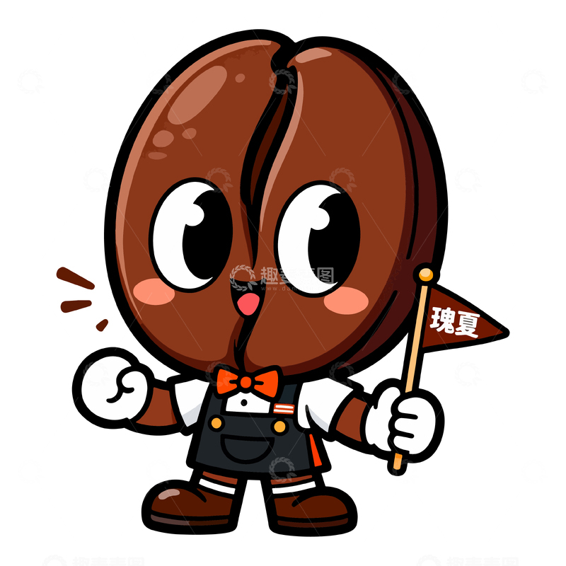 源文件下载【趣麦麦图】卡通咖啡豆形象设计