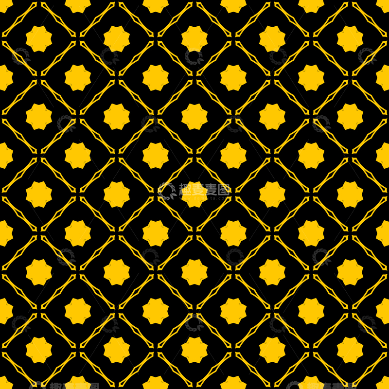 源文件下载【趣麦麦图】黄黑几何花纹背景图542
