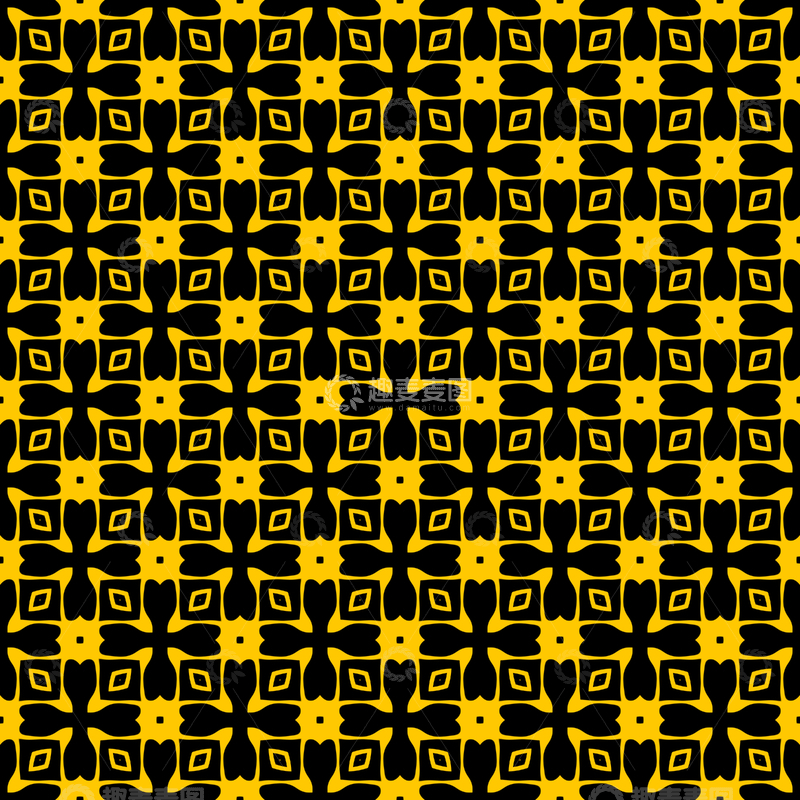 源文件下载【趣麦麦图】黄黑几何花纹背景图543