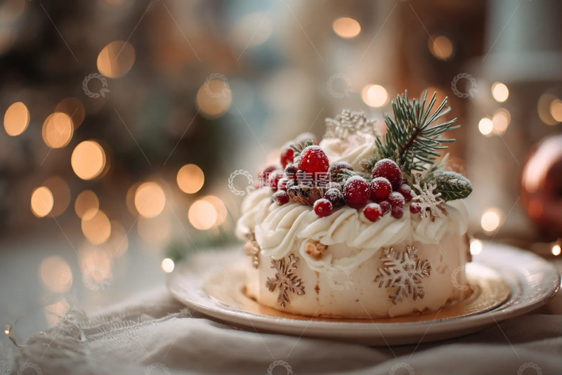 高清大图下载【趣麦麦图】美味圣诞风格蛋糕摄影图