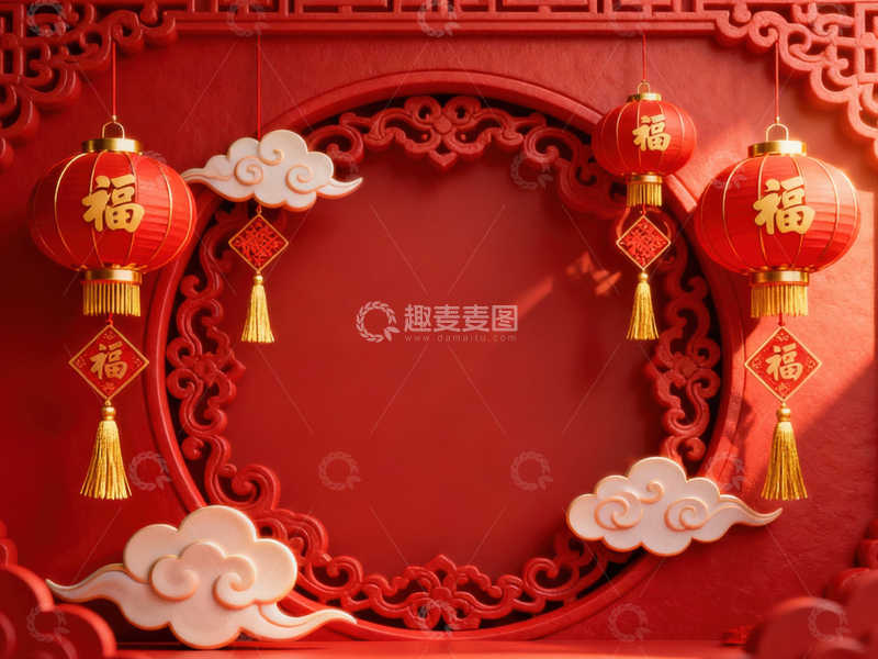 高清大图下载【趣麦麦图】新年元旦春节背景_普屏202