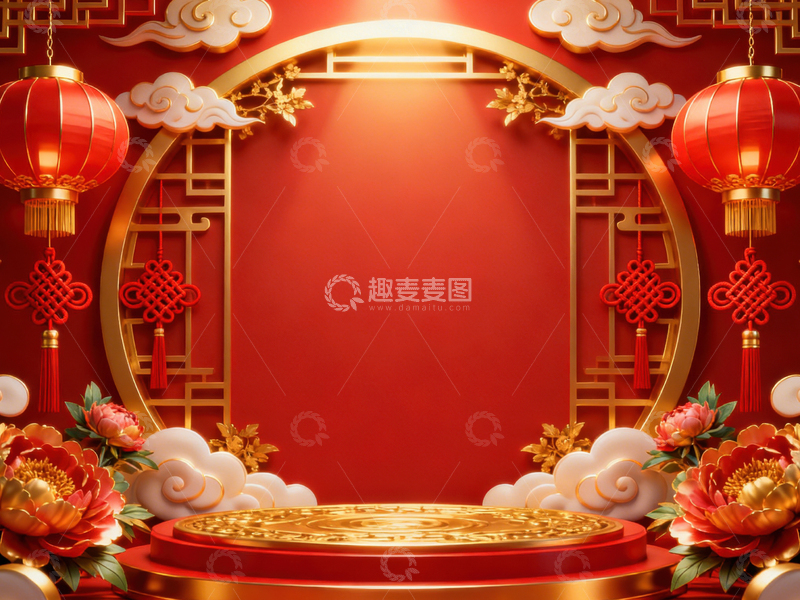 高清大图下载【趣麦麦图】新年元旦春节背景_普屏199