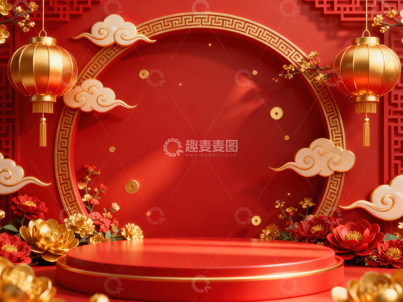 高清大图下载【趣麦麦图】新年元旦春节背景_普屏186