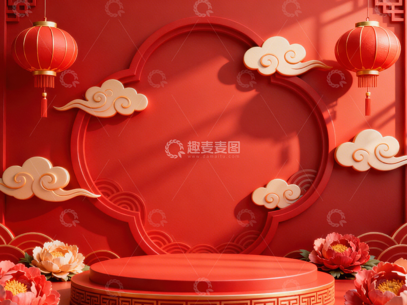 高清大图下载【趣麦麦图】新年元旦春节背景_普屏189