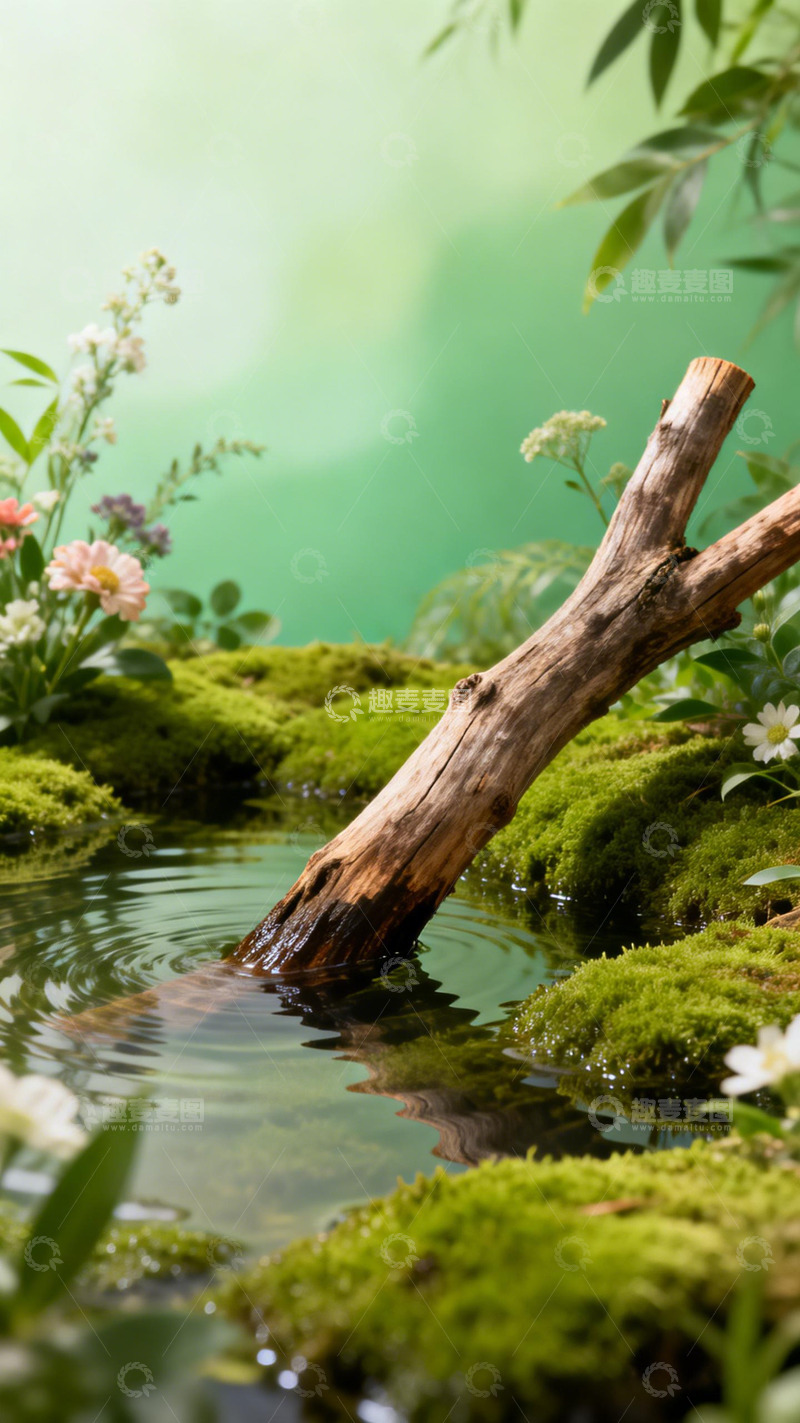 高清大图下载【趣麦麦图】静谧森林水边风景