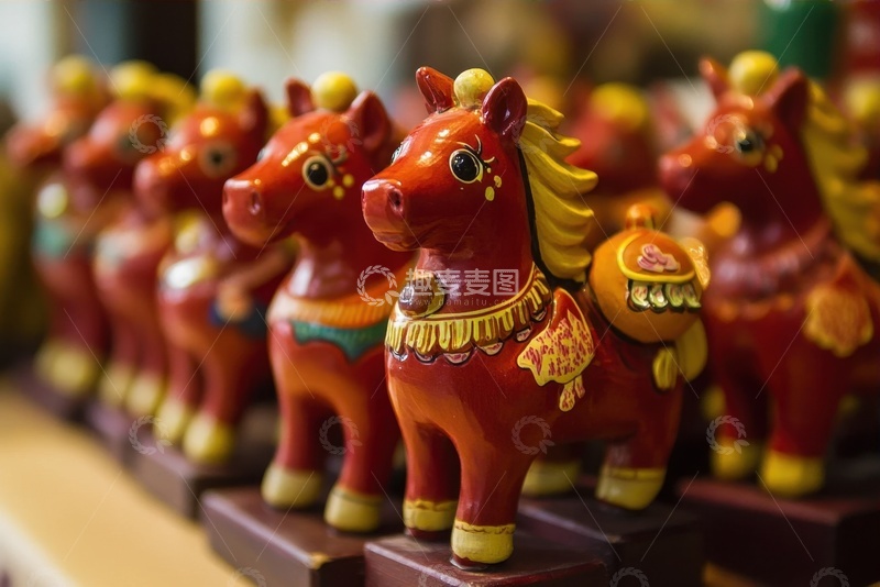 高清大图下载【趣麦麦图】一排排马年玩偶