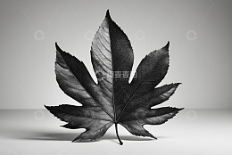 黑白风格单叶特写素材