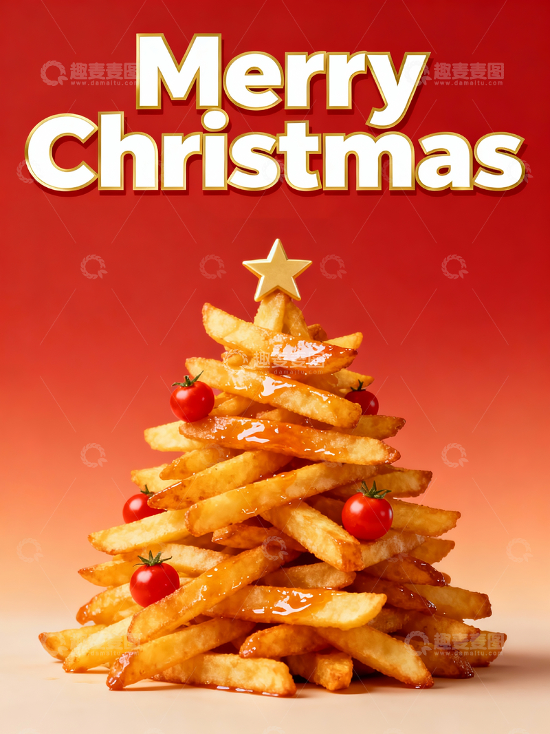 源文件下载【趣麦麦图】薯条圣诞树4
