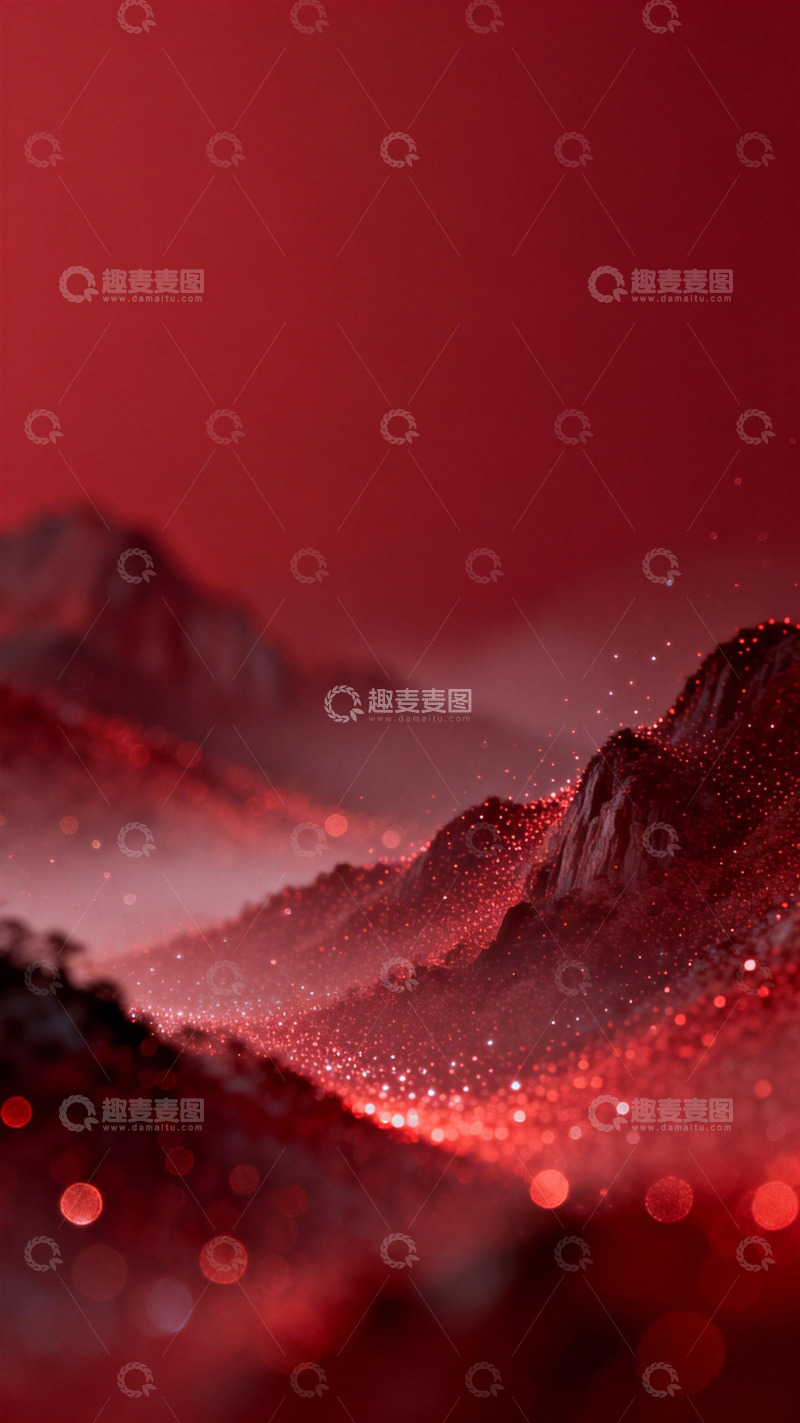 高清大图下载【趣麦麦图】红霞山脉梦幻风景摄影