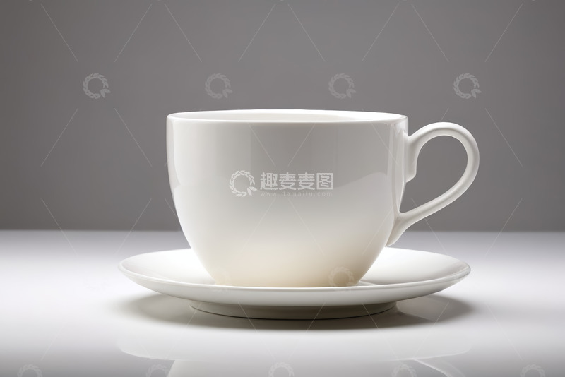 高清大图下载【趣麦麦图】白色咖啡杯与杯碟静物素材